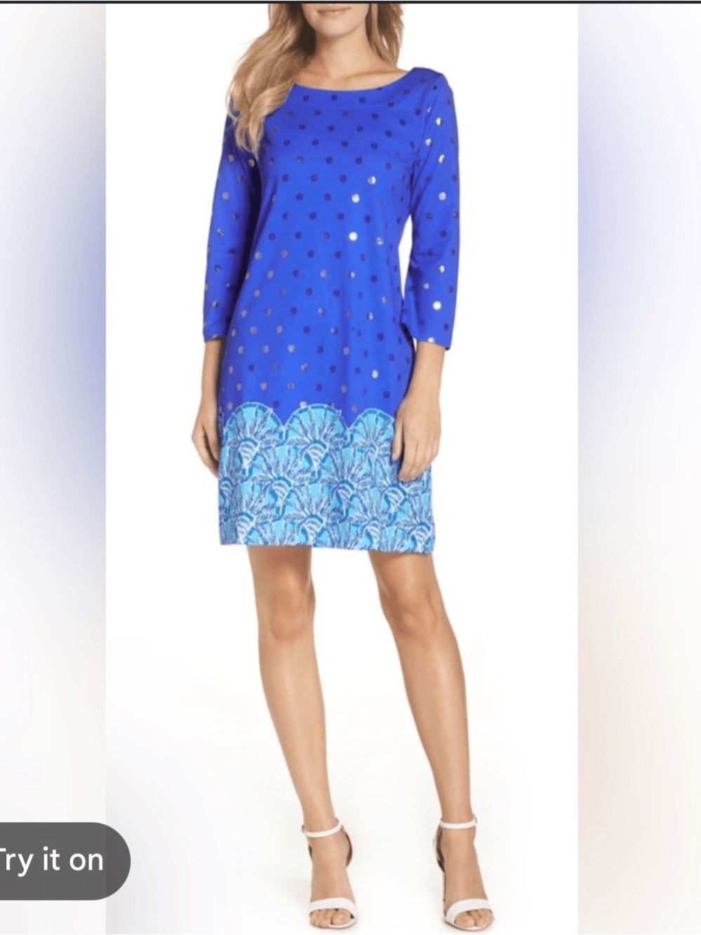 Lilly Pulitzer Bay Dress Squeeze The Juice XS Shift Dress Blue Grotto